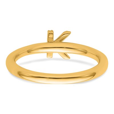 14K Yellow Gold 1/20 ct tw Diamond Stackable Initial K Ring – view 5