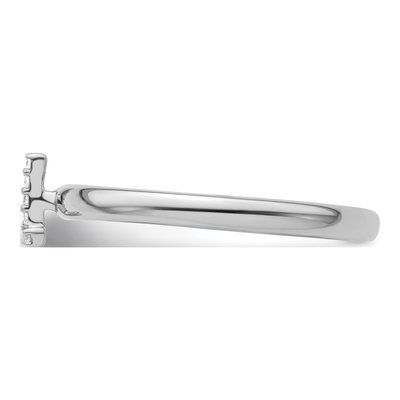 14K White Gold Diamond Initial L Ring – view 3