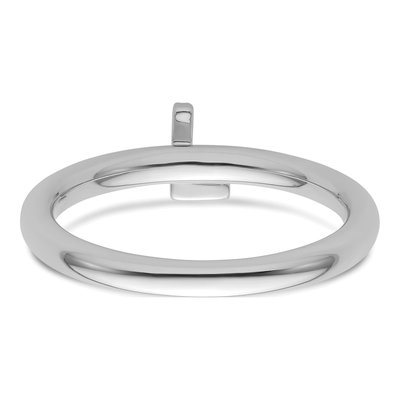 14K White Gold Diamond Initial L Ring – view 5