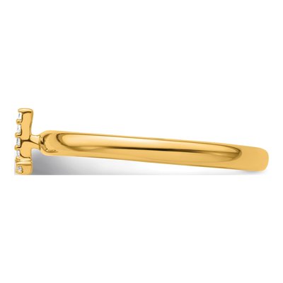 14K Yellow Gold Diamond Stackable Initial L Ring – view 3