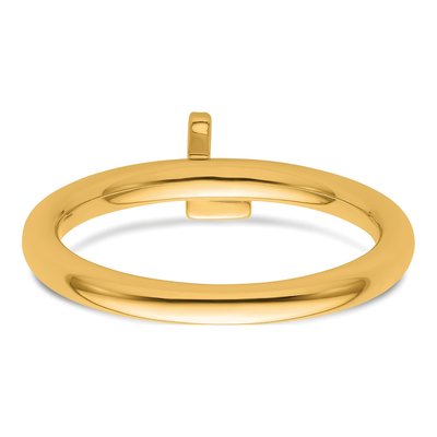 14K Yellow Gold Diamond Stackable Initial L Ring – view 5