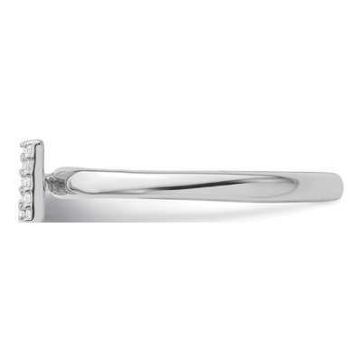 14K White Gold 1/10 ct tw Stackable Diamond Initial M Ring – view 3