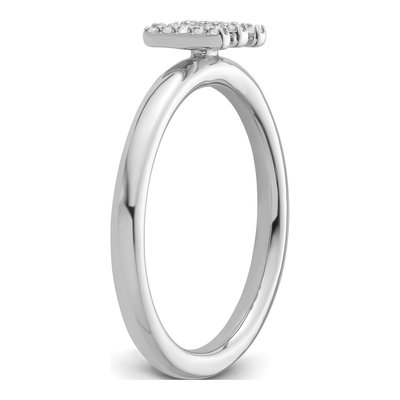 14K White Gold 1/10 ct tw Stackable Diamond Initial M Ring – view 6