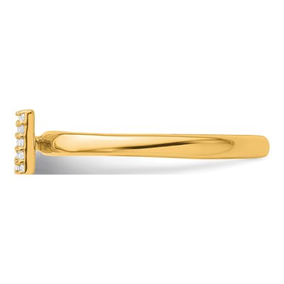 14K Yellow Gold 1/10 ct tw Diamond Stackable Initial M Ring – view 4