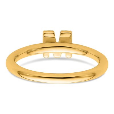 14K Yellow Gold 1/10 ct tw Diamond Stackable Initial M Ring – view 6