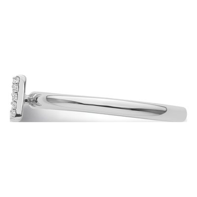 14K White Gold 1/15 ct tw Diamond Stackable Initial N Ring – view 3