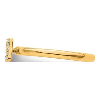 14K Yellow Gold 1/15 ct tw Diamond Stackable Initial N Ring – view 4