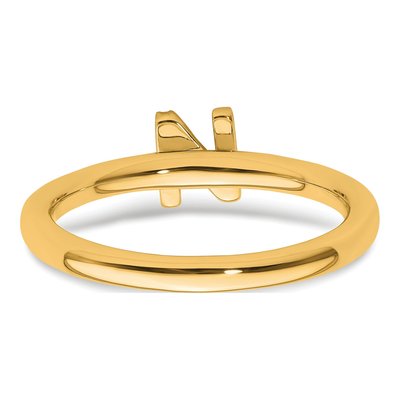 14K Yellow Gold 1/15 ct tw Diamond Stackable Initial N Ring – view 6