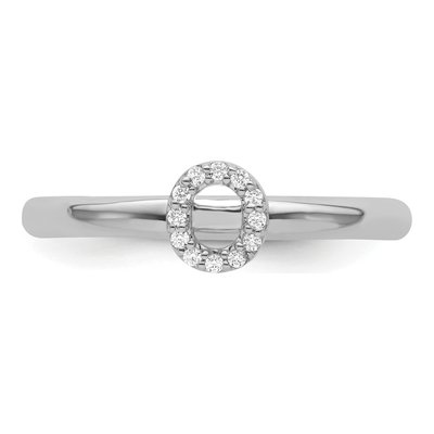 14K White Gold 1/20 ct tw Diamond Stackable Initial O Ring – view 4
