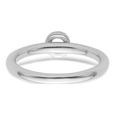 14K White Gold 1/20 ct tw Diamond Stackable Initial O Ring – view 5