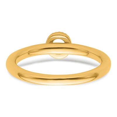 14K Yellow Gold 1/20 ct tw Diamond Stackable Initial O Ring – view 5