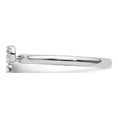 14K White Gold 1/20 ct tw Diamond Stackable Initial P Ring – view 3