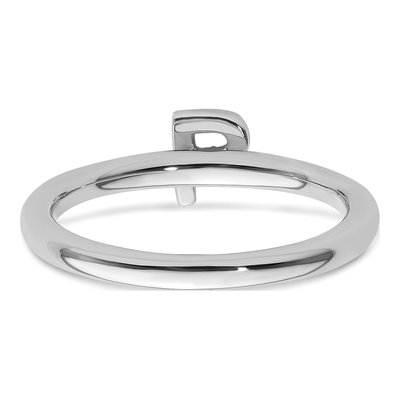 14K White Gold 1/20 ct tw Diamond Stackable Initial P Ring – view 5