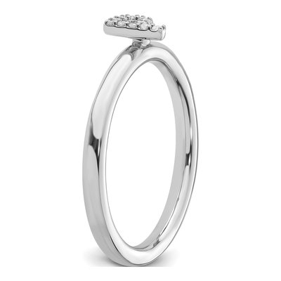 14K White Gold 1/20 ct tw Diamond Stackable Initial P Ring – view 6