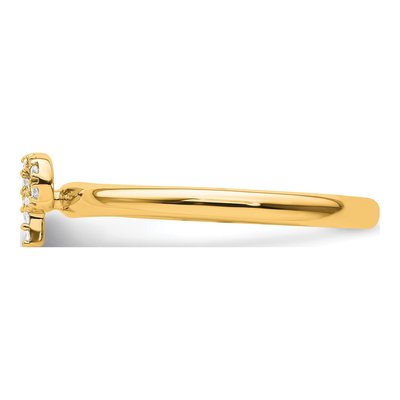 14K Yellow Gold 1/20 ct tw Diamond Stackable Initial P Ring – view 3