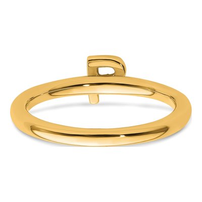 14K Yellow Gold 1/20 ct tw Diamond Stackable Initial P Ring – view 5