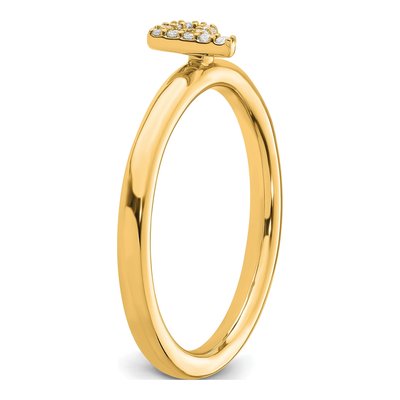 14K Yellow Gold 1/20 ct tw Diamond Stackable Initial P Ring – view 6