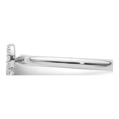 14K White Gold 1/15 ct tw Diamond Initial Q Ring – view 3
