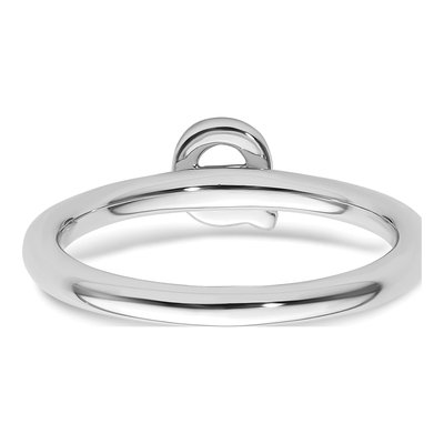 14K White Gold 1/15 ct tw Diamond Initial Q Ring – view 5
