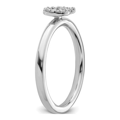 14K White Gold 1/15 ct tw Diamond Initial Q Ring – view 6