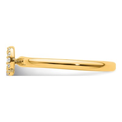 14K Yellow Gold 1/15 ct tw Diamond Stackable Initial Q Ring – view 3