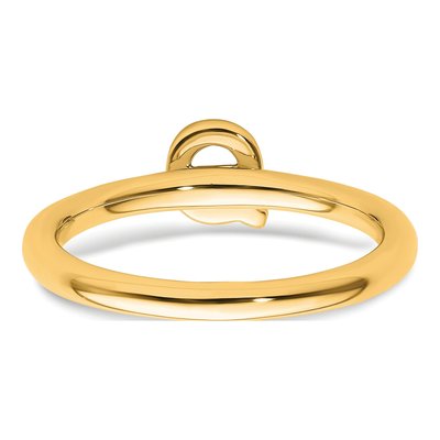14K Yellow Gold 1/15 ct tw Diamond Stackable Initial Q Ring – view 5
