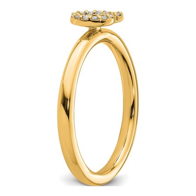 14K Yellow Gold 1/15 ct tw Diamond Stackable Initial Q Ring – view 6