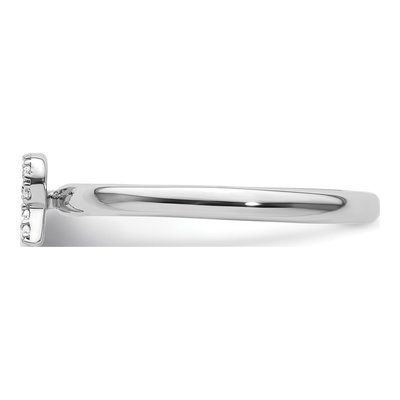 14K White Gold 1/15 ct tw Diamond Initial R Ring – view 3