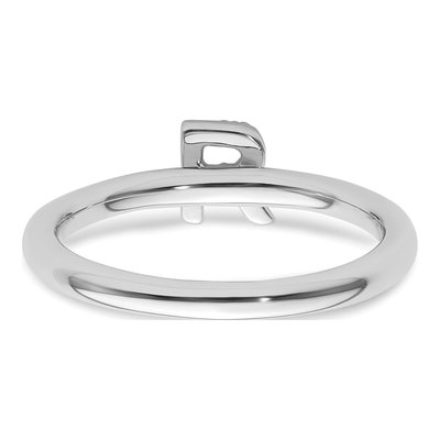 14K White Gold 1/15 ct tw Diamond Initial R Ring – view 5