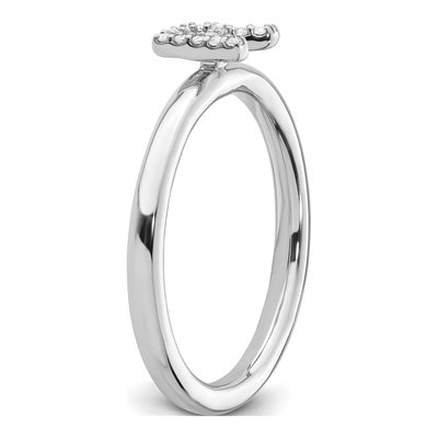 14K White Gold 1/15 ct tw Diamond Initial R Ring – view 6