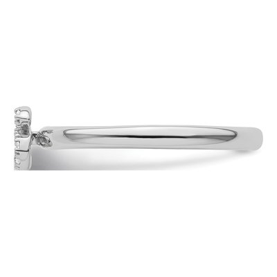 14K White Gold 1/20 ct tw Diamond Stackable Initial S Ring – view 3
