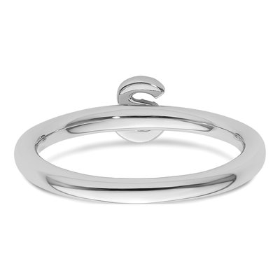 14K White Gold 1/20 ct tw Diamond Stackable Initial S Ring – view 5