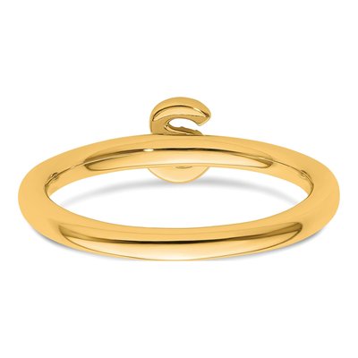 14K Yellow Gold 1/20 ct tw Diamond Initial S Ring – view 5