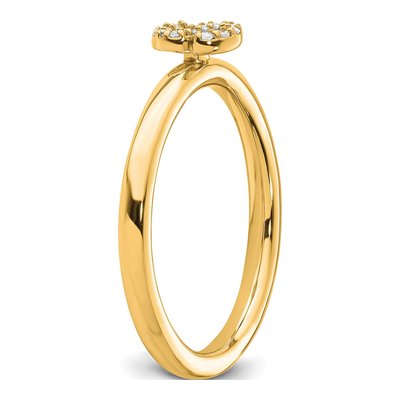 14K Yellow Gold 1/20 ct tw Diamond Initial S Ring – view 6