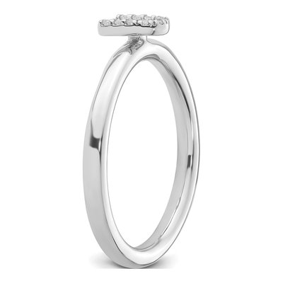 14K White Gold 1/20 ct tw Diamond Stackable Initial U Ring – view 6