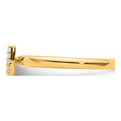 14K Yellow Gold 1/20 ct tw Diamond Initial U Ring – view 3
