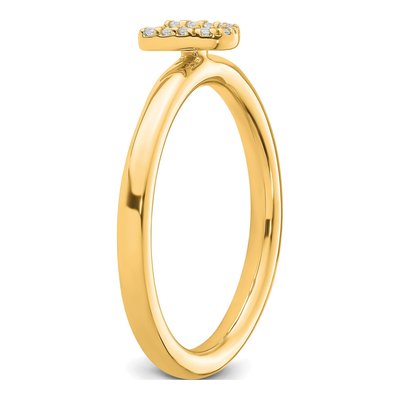 14K Yellow Gold 1/20 ct tw Diamond Initial U Ring – view 6