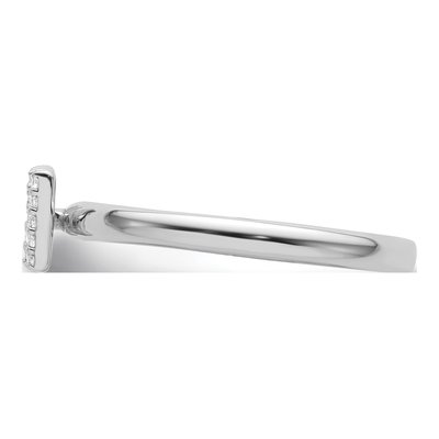 14K White Gold 1/10 ct tw Diamond Initial W Ring – view 3