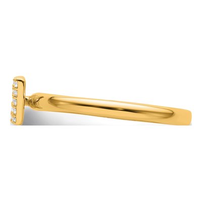 14K Yellow Gold 1/10 ct tw Diamond Stackable Initial W Ring – view 3