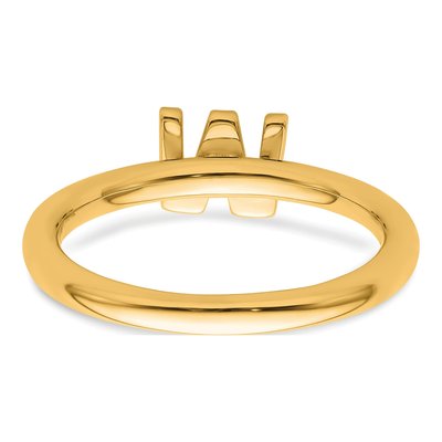 14K Yellow Gold 1/10 ct tw Diamond Stackable Initial W Ring – view 5