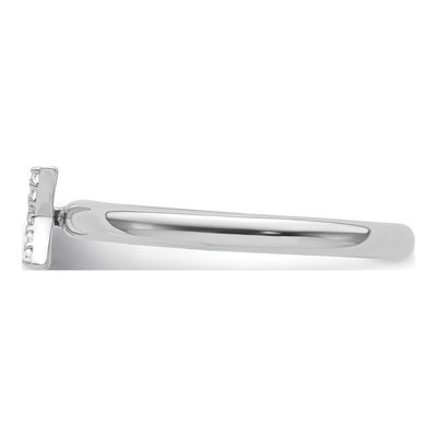 14K White Gold 1/20 ct tw Diamond Stackable Initial X Ring – view 3