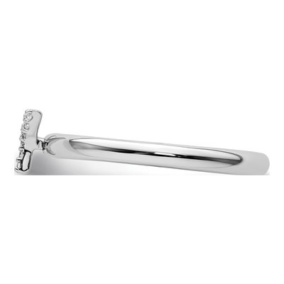 14K White Gold Diamond Stackable Initial Y Ring – view 3