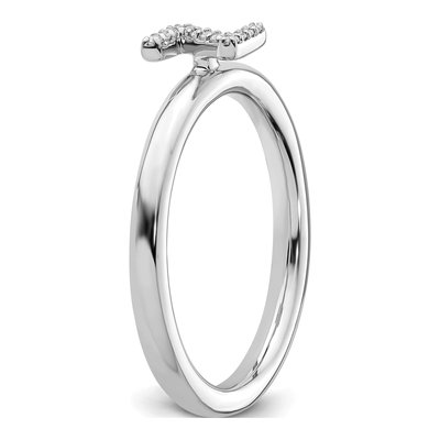 14K White Gold 1/20 ct tw Diamond Stackable Initial Z Ring – view 6