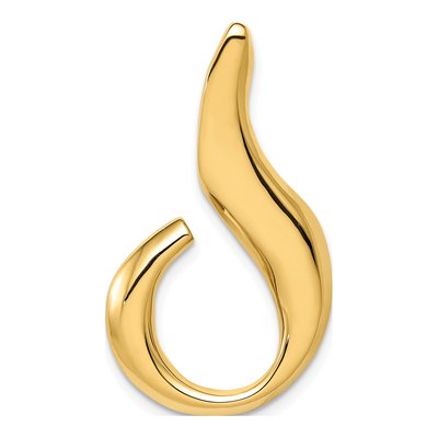 14K Yellow Gold Polished Slide Pendant, Fits up to 6mm
