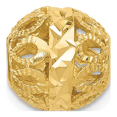 14K Yellow Gold Diamond-Cut Filigree Ball Slide Pendant – view 3