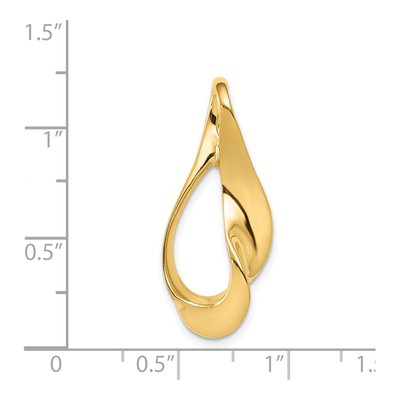 14K Yellow Gold Polished Slide Pendant – view 5