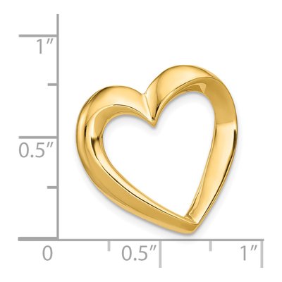14K Yellow Gold Heart Slide Pendant – view 5