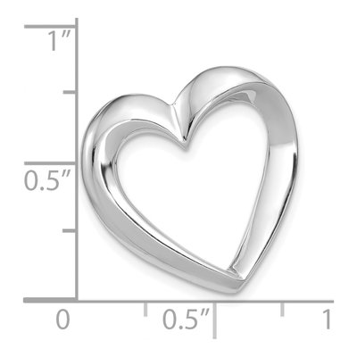 14K White Gold Heart Slide Pendant – view 3