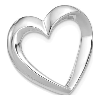 14K White Gold Heart Slide Pendant
