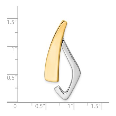 14K Two-Tone Gold Polished Slide Pendant – view 4